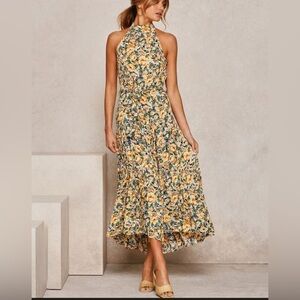 Amasoo Halter Tiered Ruffle Maxi Sz XL